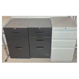 Three Metal Filing Cabinets