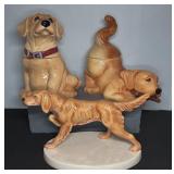 Ceramic Dog Figurines and Cookie Jar Set