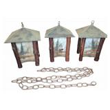 Hanging Lanterns with Painted Slat Glass(?)