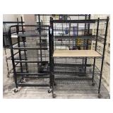 (2) Rolling Wire Storage Racks