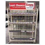 Rolling Metal Display Rack w/ Sign, 48"x19"x76"