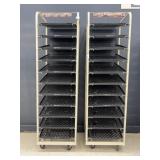 (2) Rolling Bread Display Carts 24"x28"x84"