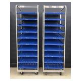(2) Rolling Bread Display Carts 28"x24"x80"