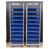 (2) Rolling Bread Display Carts 28"x24"x80"