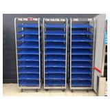 (3) Rolling Bread Display Carts 28"x24"x80"