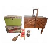 Sewing Boxes Lot With Supplies And Thread