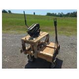 Clay Pigeon Thrower Mounted on Rolling Cart