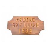 Arnone Sky Lodge Wooden Sign Handcrafted