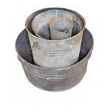 Galvanized Buckets and Tub