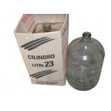 Two 23 Liter Glass Carboys W/ Box Italy