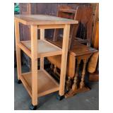 Three Mixed Wood Tables and Stools Assortment
