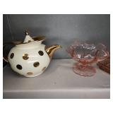 Glassware and Ceramic Teapot