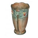 Unmarked Weller Vase With Tree And Fruit Motif