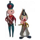 Mercury Glass  Christmas Ornaments Pair
