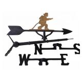 Cast Iron Weathervane With Firefighter Topper