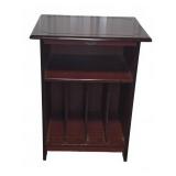 Classic Mahogany Wood Magazine Record Rack
