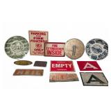 Vintage Plates and Metal Signs Collection