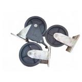 3 Black Swivel Caster Wheels with Mounts