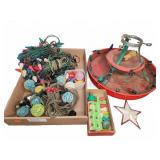 Vintage Christmas Tree Stand And Lights