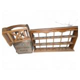 Vintage Wooden Crate, Wood Wall Rack