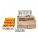 Fishing Tackle Box and Assorted Traps Lot