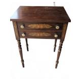 L. Hitchcock Stenciled Two-Drawer Side Table
