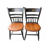 Pair L. Hitchcock Hitchcocksville Side Chairs