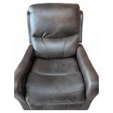 Brown Faux Leather Power Recliner Chair