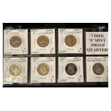(7) S Mint Proof Washington Quarters