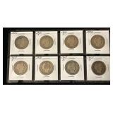 8 Barber Half Dollars