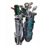 Pair Golf Bags With Clubs MacGregor TaylorMade