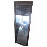Rectangular Wall Mirror With Wood Grid Frame