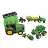 John Deere Toy Tractor and Vehicle Lot w/