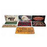 7 Novelty and Vintage Metal Signs
