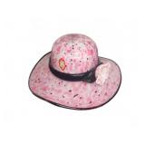 Pink Art Glass Hat Form With Applied Flower