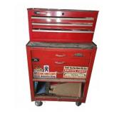 Quiet Glide Red Tool Chest With Mixed Hand Tools