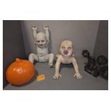 Halloween Prop Lot with Creepy Babies