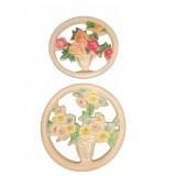 2 1944 Plaster Floral Wall Plaques