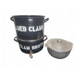 Walton Co. Metal Casserole and Clam Steamer Pots