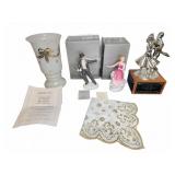 Ginger Rogers Trophy, Glass Vase, Hanky