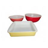 Pyrex Mixing Bowls and Square Baking Dish Set
