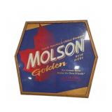 Molson Golden Beer Bar Sign Framed Hexagon