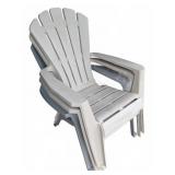 3 Stackable Plastic Adirondack Chairs