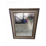 Wall Mirror With Ornate Silver Frame