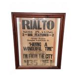 Rialto Theater Poster Ginger Rogers Fairbanks