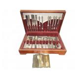 Silverplate Flatware Set with Wooden Box