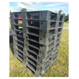 Stack of Ten Medium-Duty Plastic Pallets 40"x48"