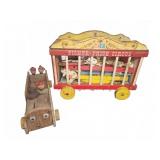 Fisher-Price Circus Wagon and Wooden Fire Truck