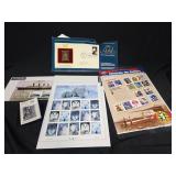 US and International Stamp Lots With Gold Replica