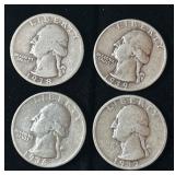 (4) Washington Silver Quarters